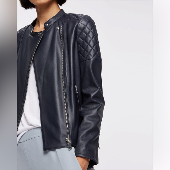 Jigsaw 100% Napa leather black biker jacket. Women’s size 4. Pristine! - Picture 2 of 13